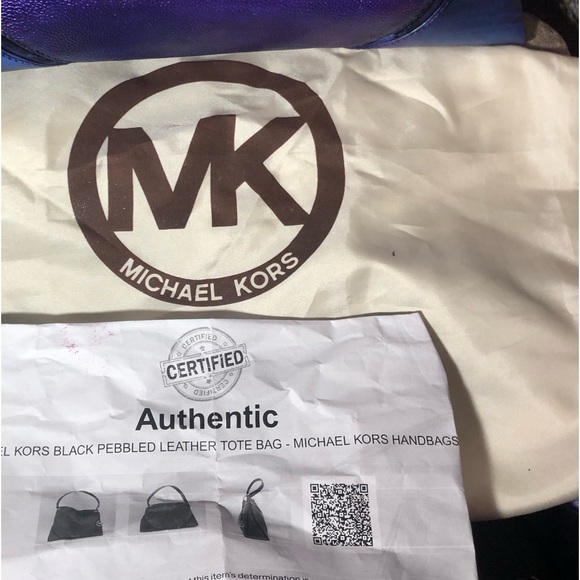 VINTAGE Michael Kors Metallic Mult Color Pebbled Leather Shoulder Bag Tote Purse - Picture 12 of 16